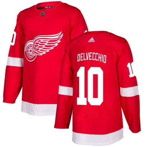 Herren Detroit Red Wings Eishockey Trikot Alex Delvecchio #10 Authentic Rot Heim